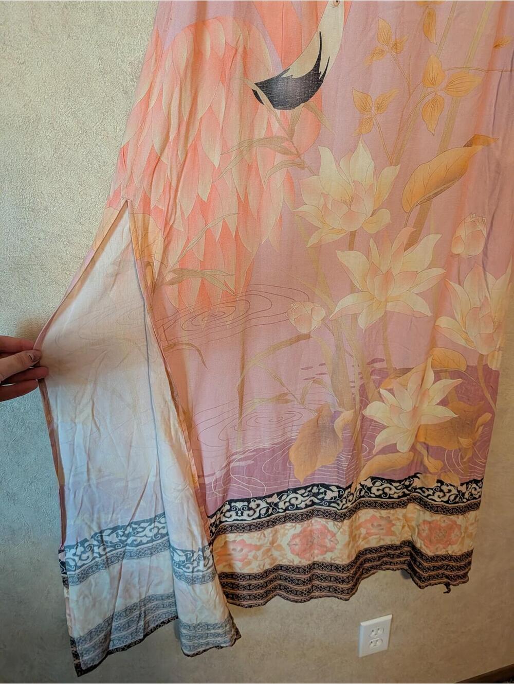 SPELL & THE GYPSY pink floral flamingo maxi skirt sz M - Picture 5 of 8